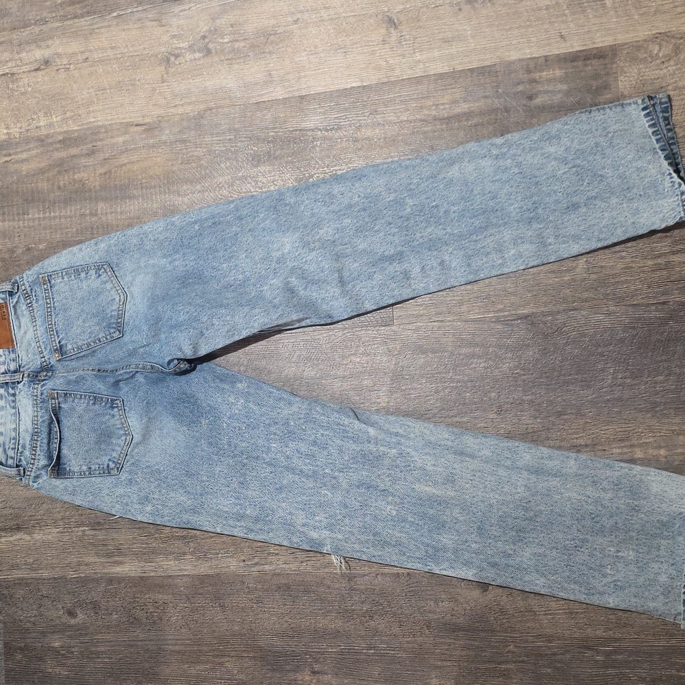 Nasty Gal Mom Jeans Women's Size 8 Distressed Slit Ankle Light Wash Relaxed - Picture 10 of 10